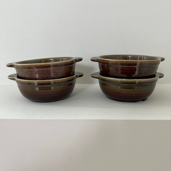 SUNBURST Canada Pottery Vintage Set of Four Soup Bowls Collectible Canadiana - Picture 3 of 10